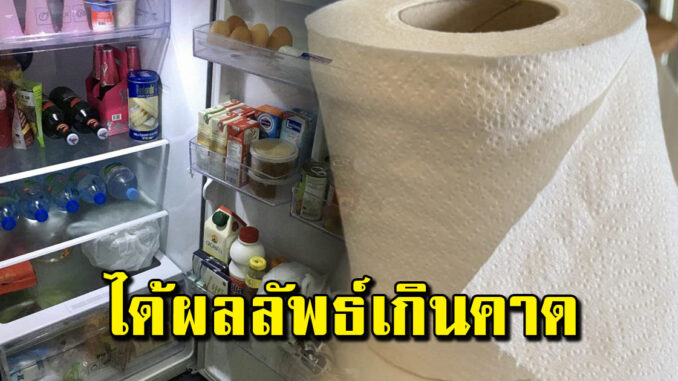 นำทิชชู่ม้วน เอาใส่ไว้ในตู้เย็น ปล่อยไว้ไม่กี่วัน ช่วยได้เยอะมาก